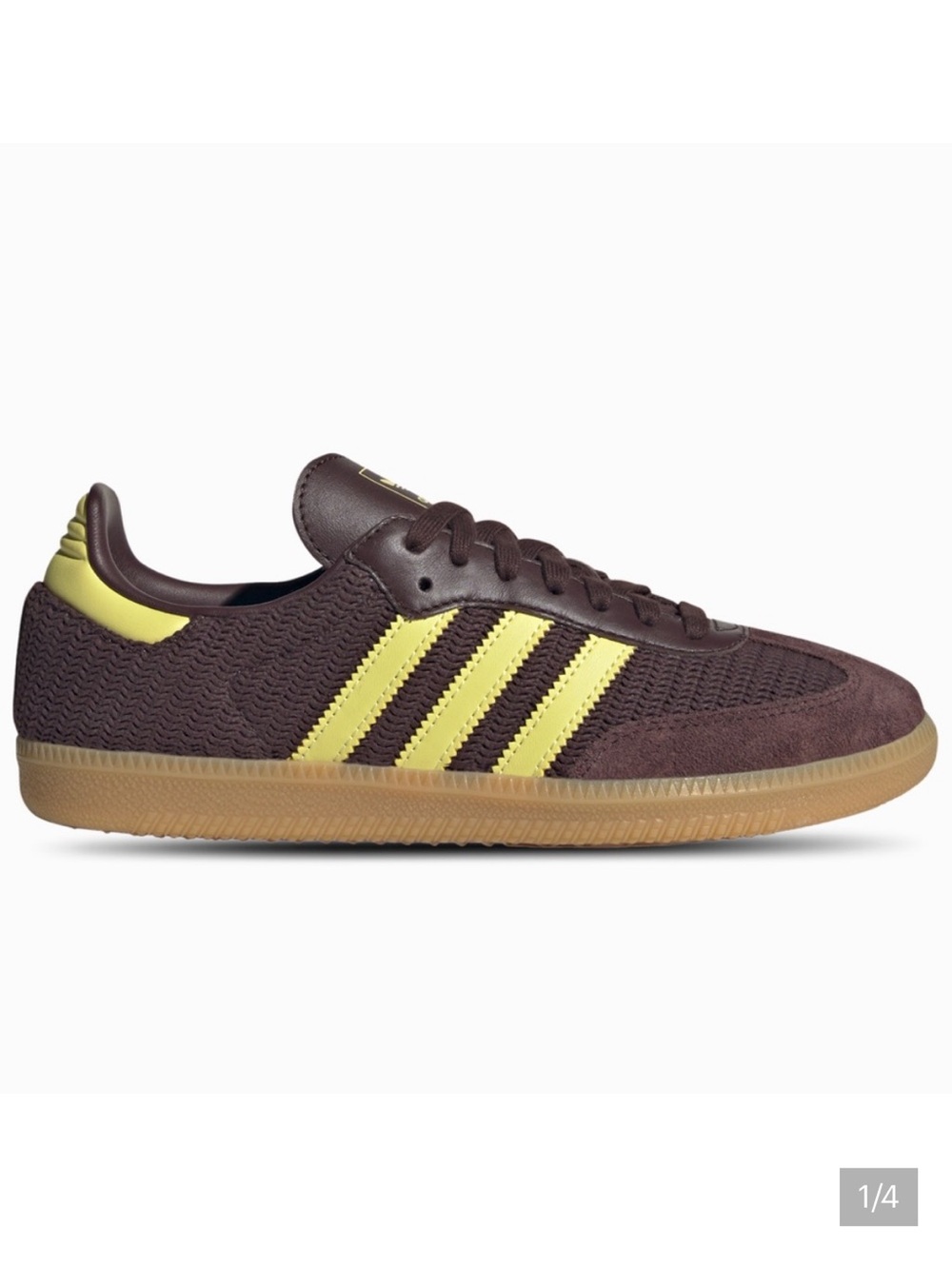 Adidas Samba Brown Crochet with Yellow Stripes